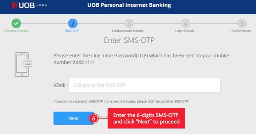 Enter SMS OTP